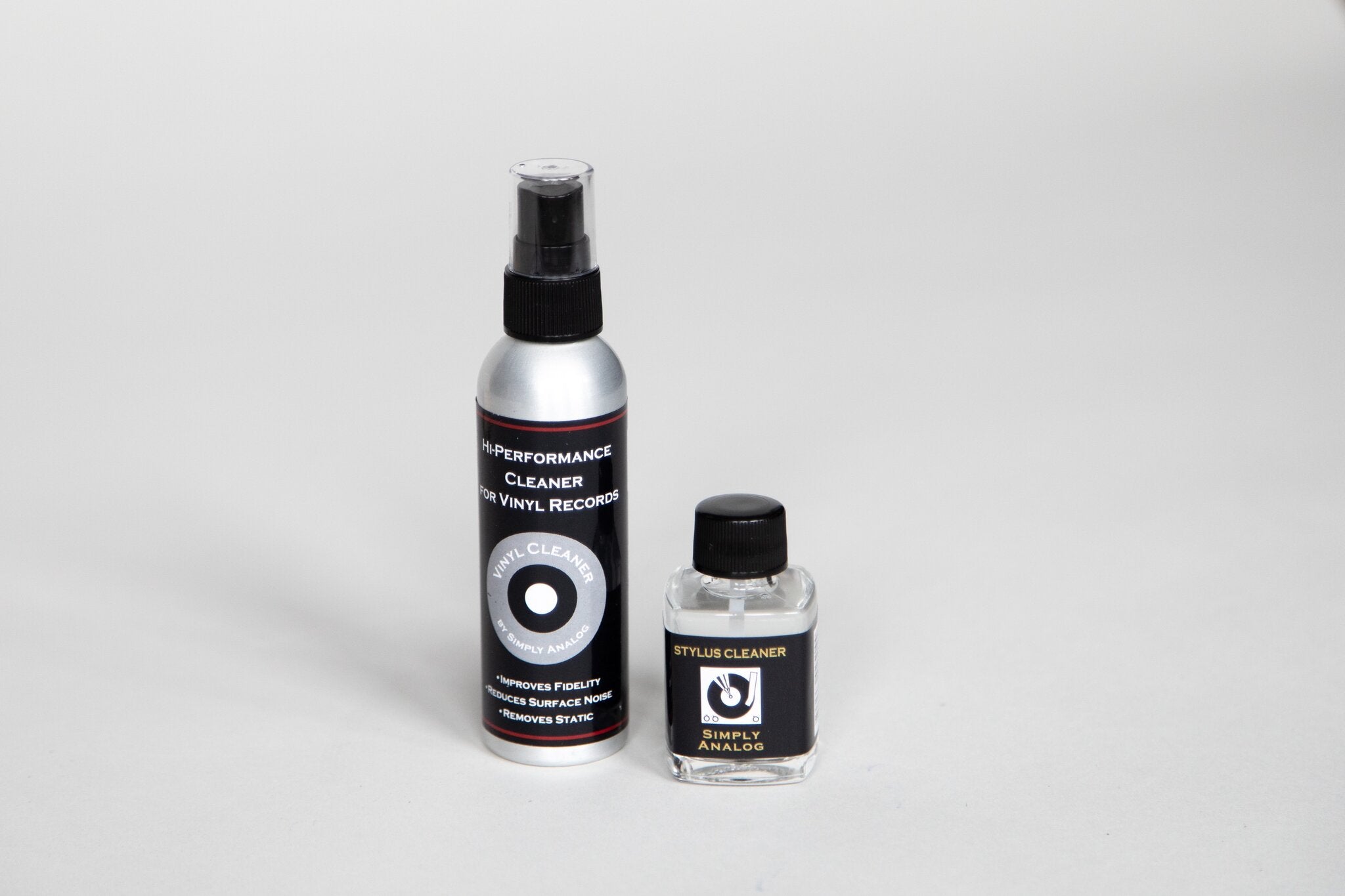 Simply Analog Vinyl Cleaning Boxset: Sprayflasche Vinyl-Cleaner und Glasflasche Nadelreiniger