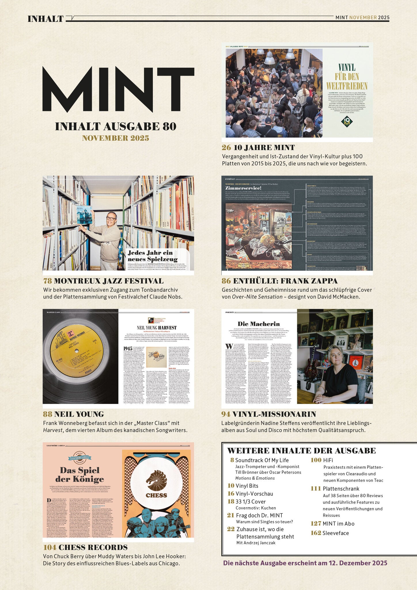 MINT Nr. 80 Inhaltsseite