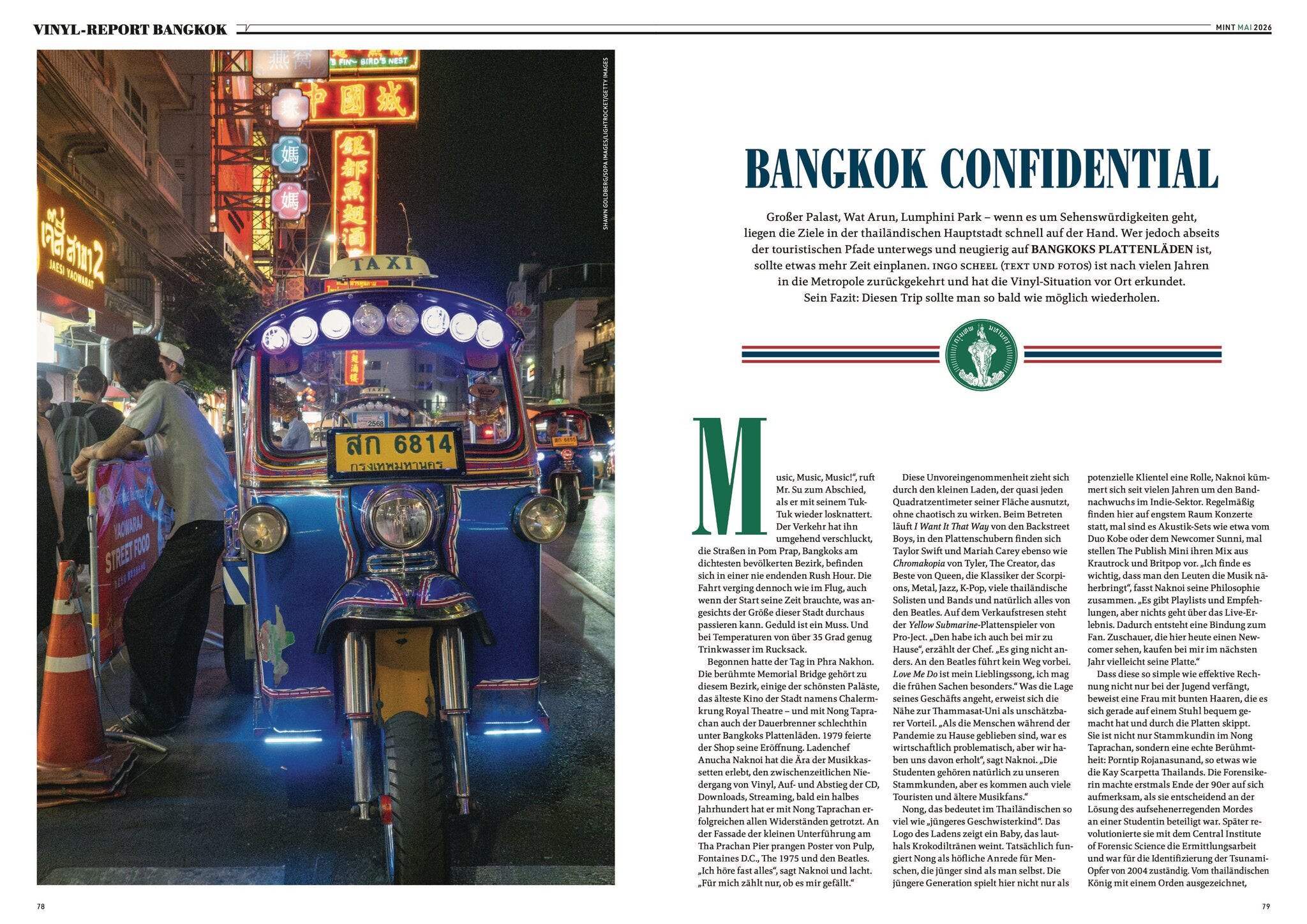 MINT Nr. 084 Opener Doppelseite Vinyl Report Bangkok