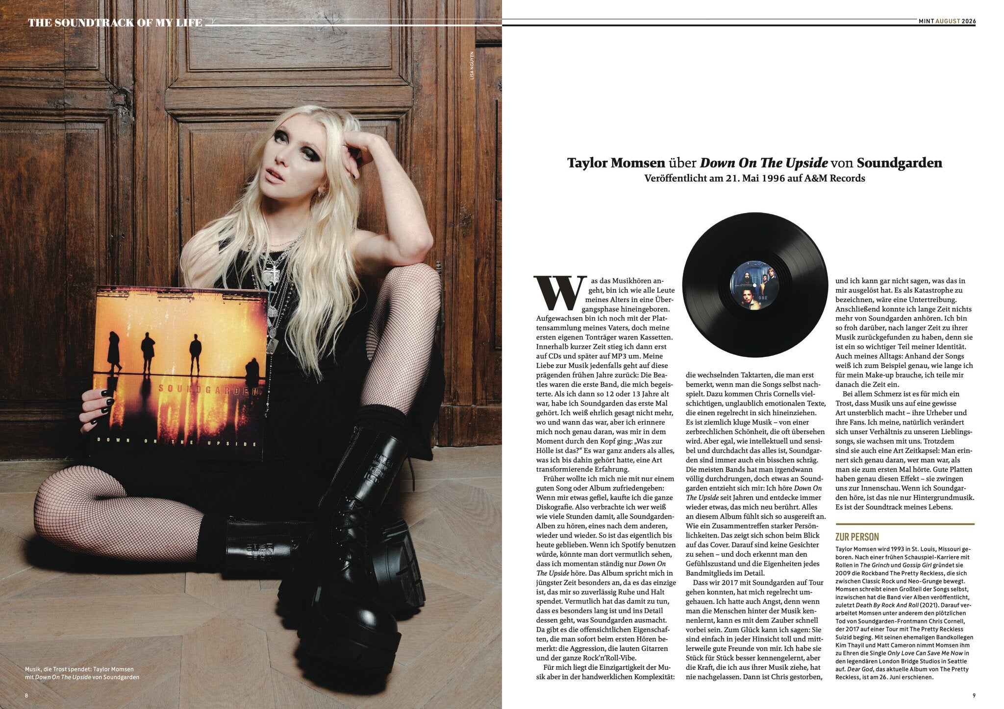 MINT Nr. 86 Doppelseite Soundtrack Of My Life Taylor Momsen