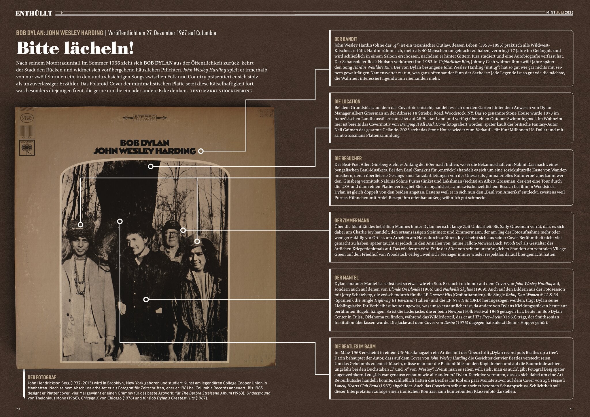 MINT Nr.  85 Doppelseite Enthüllt Bob Dylan