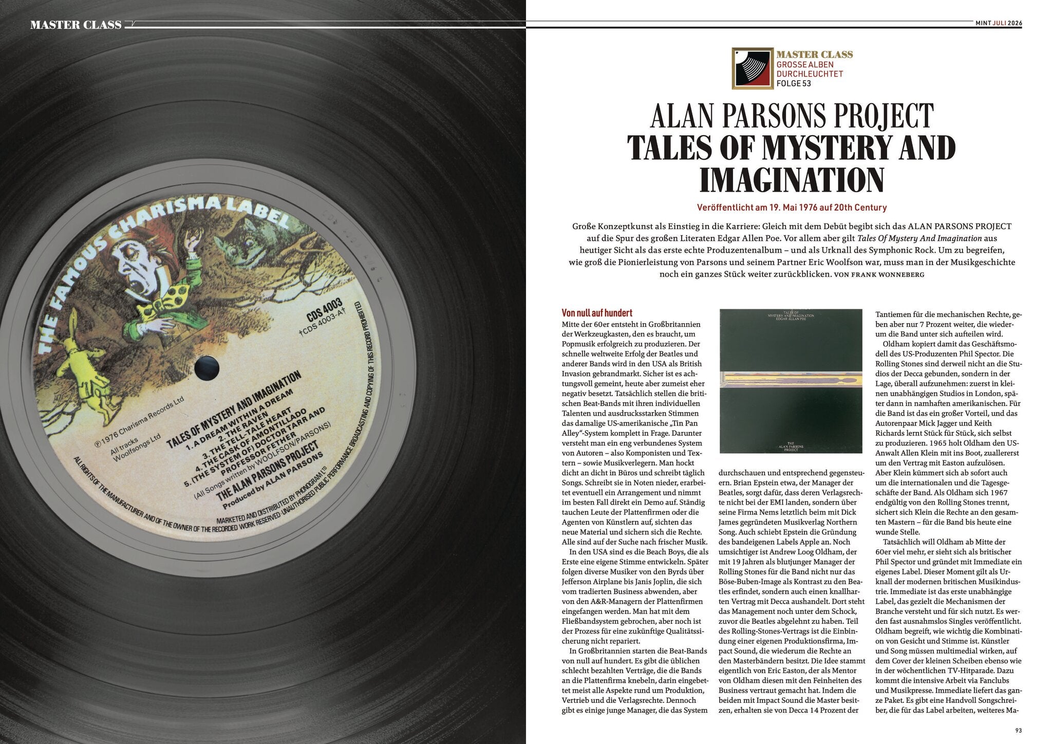 MINT Nr. 85 Doppelseite Master Class Alan Pasons Project