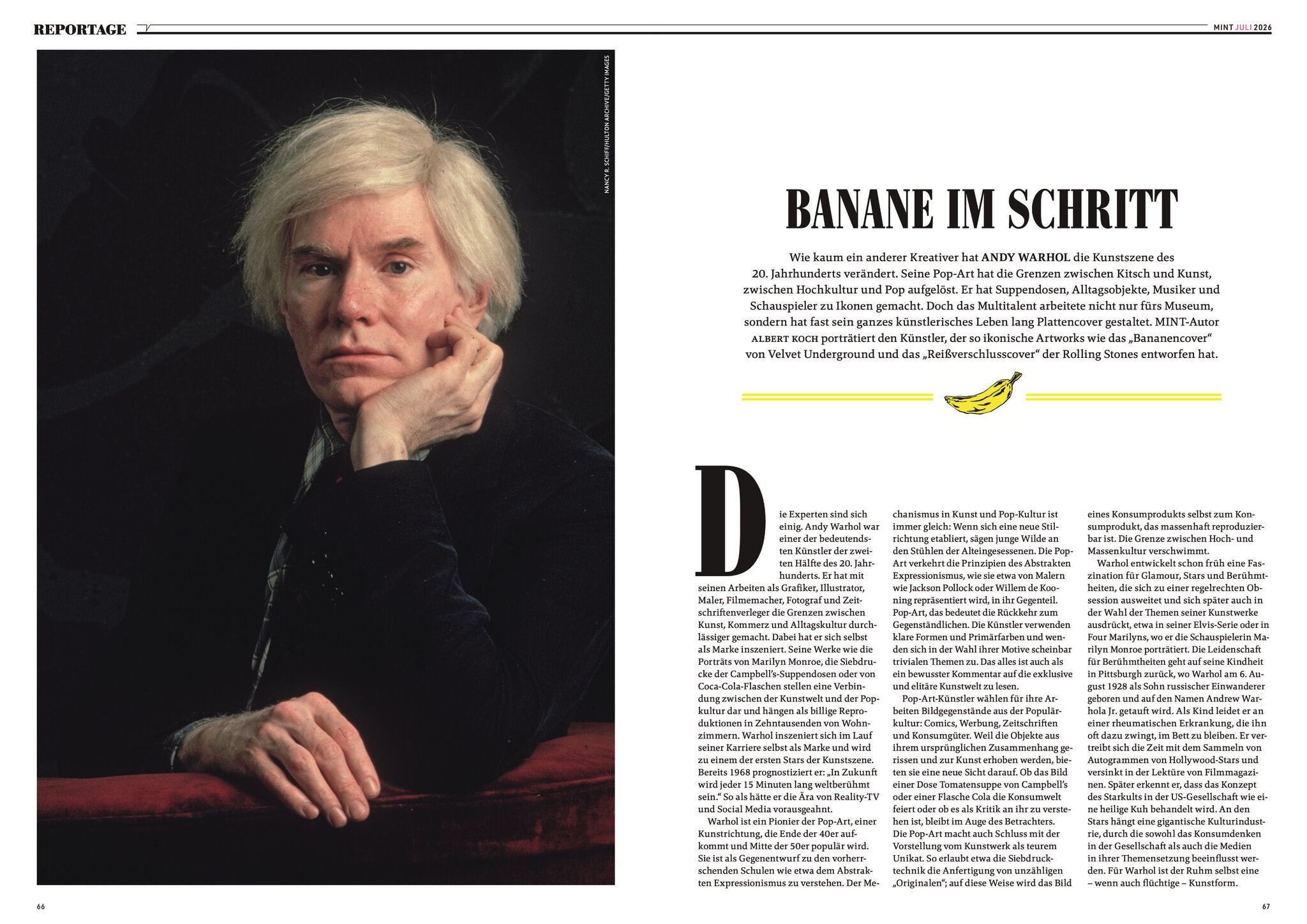 MINT Nr. 85 Doppelseite Reportage Andy Warhol