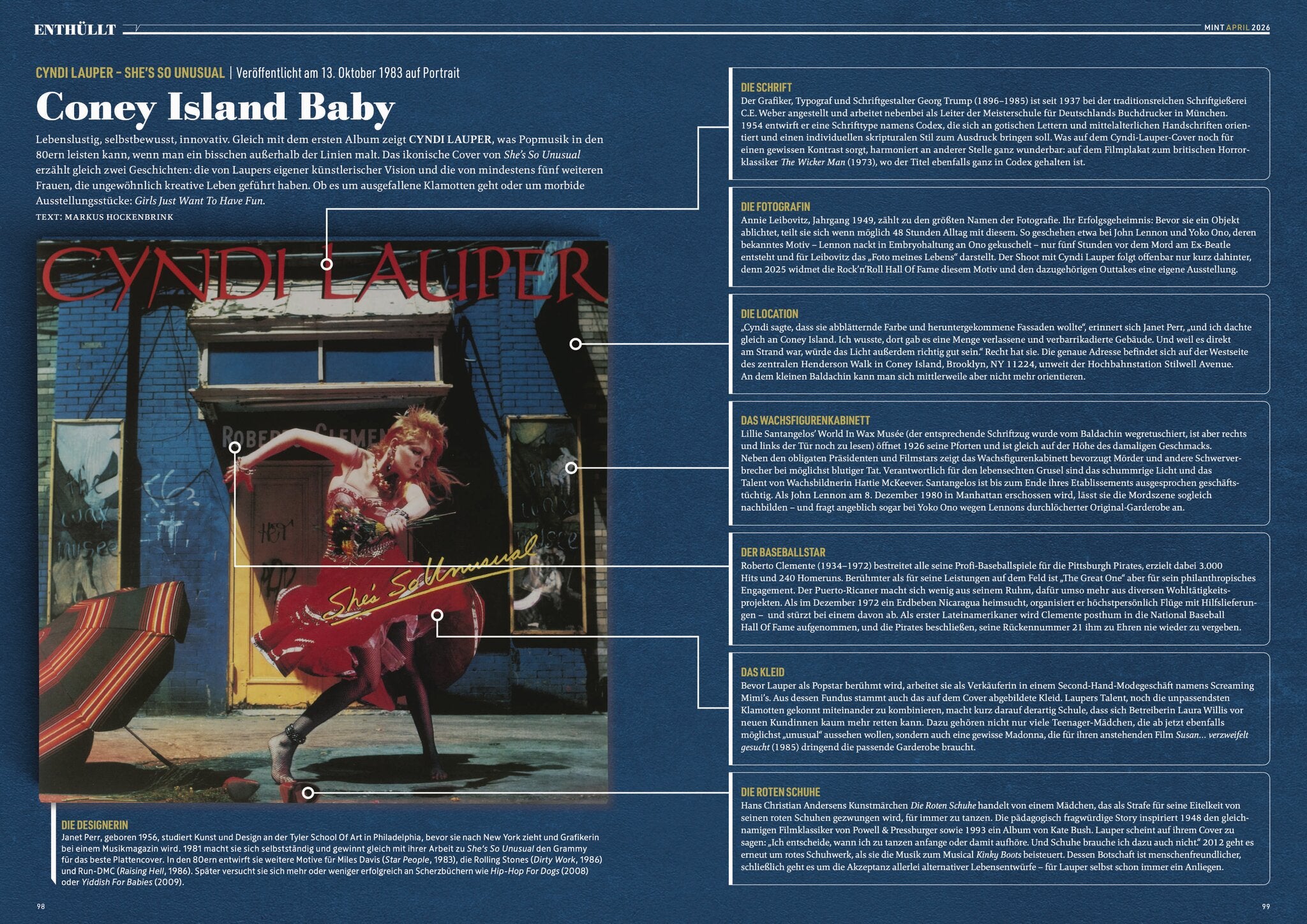 MINT Nr. 83 Doppelseite Enthüllt: Cyndi Lauper