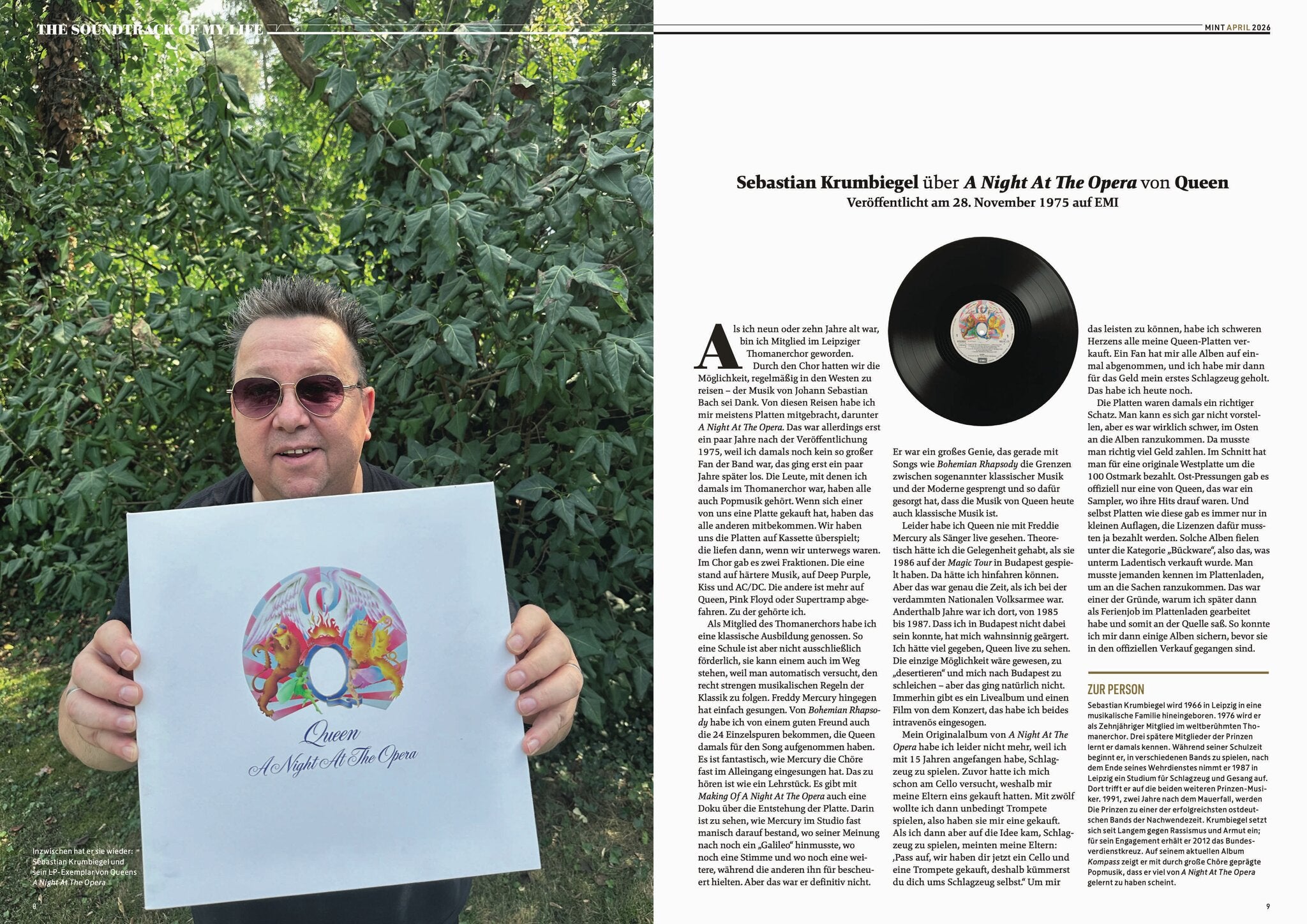 MINT Nr. 83 Doppelseite Soundtrack Of My Life mit Sebastian Krumbiegel